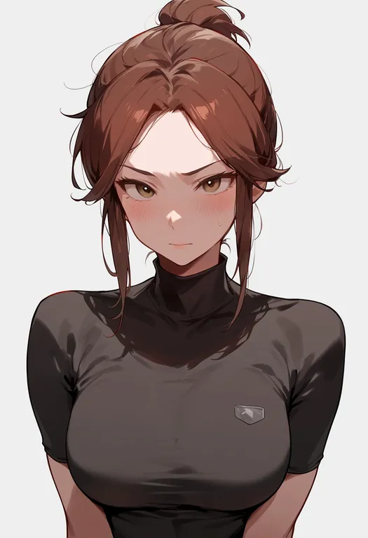 masterpiece, best quality, score_7, safe, claire redfield, solo, upper body, simple background — by k3scat, made with ComfyUI