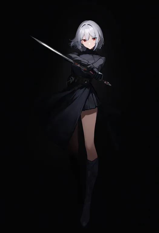 masterpiece, best quality, newest, absurdres, highres, safe, arm_blade, 1girl, solo, simple_background — by k3scat, made with ComfyUI