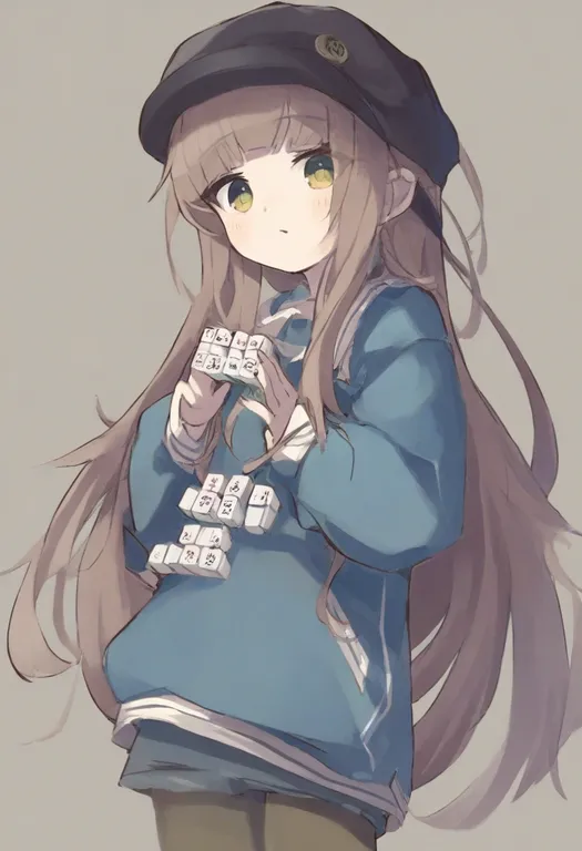 masterpiece, best quality, general, mahjong tile, 1girl, solo, simple background — by k3scat, made with ComfyUI