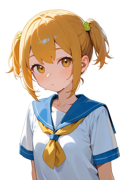 masterpiece, best quality, score_7, safe, popuko, solo, upper body, simple background — by k3scat, made with ComfyUI