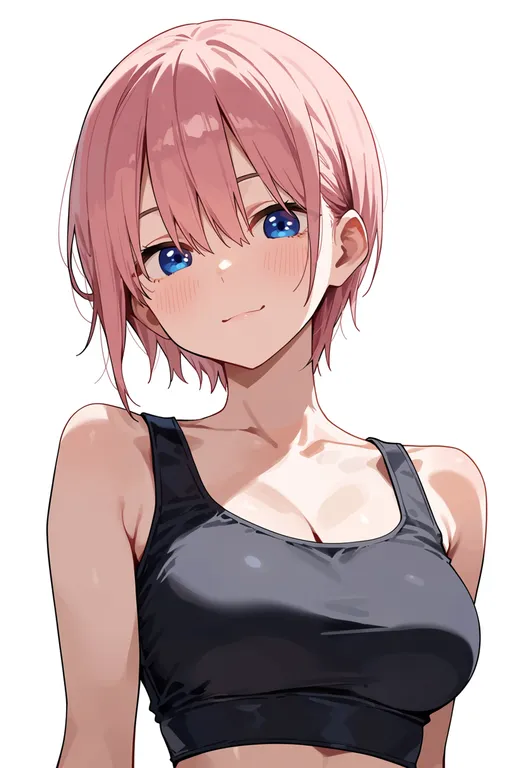 masterpiece, best quality, score_7, safe, nakano ichika, solo, upper body, simple background — by k3scat, made with ComfyUI
