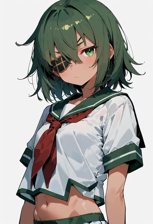 masterpiece, best quality, score_7, safe, kiso (kancolle), solo, upper body, simple background — by k3scat, made with ComfyUI