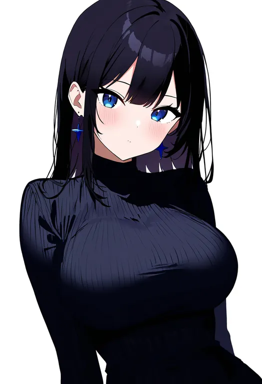 masterpiece, best quality, newest, absurdres, highres, safe, ribbed_shirt, 1girl, solo, simple_background — by k3scat, made with ComfyUI