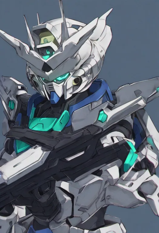 masterpiece, best quality, general, gundam build divers re:rise, solo, simple background — by k3scat, made with ComfyUI