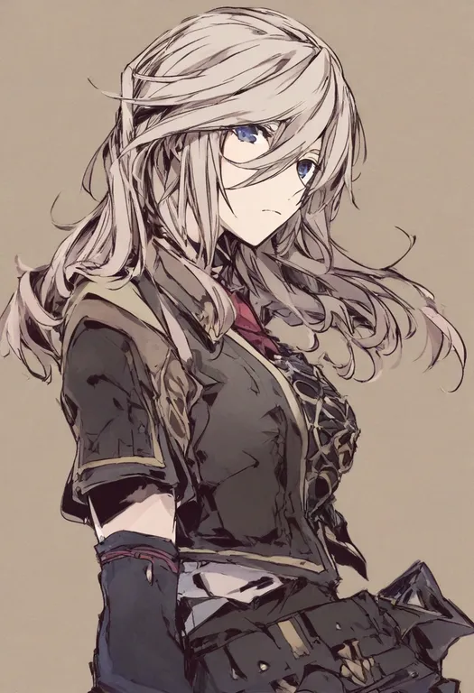 masterpiece, best quality, general, god eater burst, solo, simple background — by k3scat, made with ComfyUI