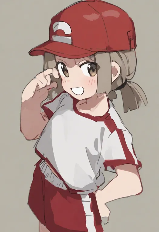 masterpiece, best quality, general, red shorts, 1girl, solo, simple background — by k3scat, made with ComfyUI