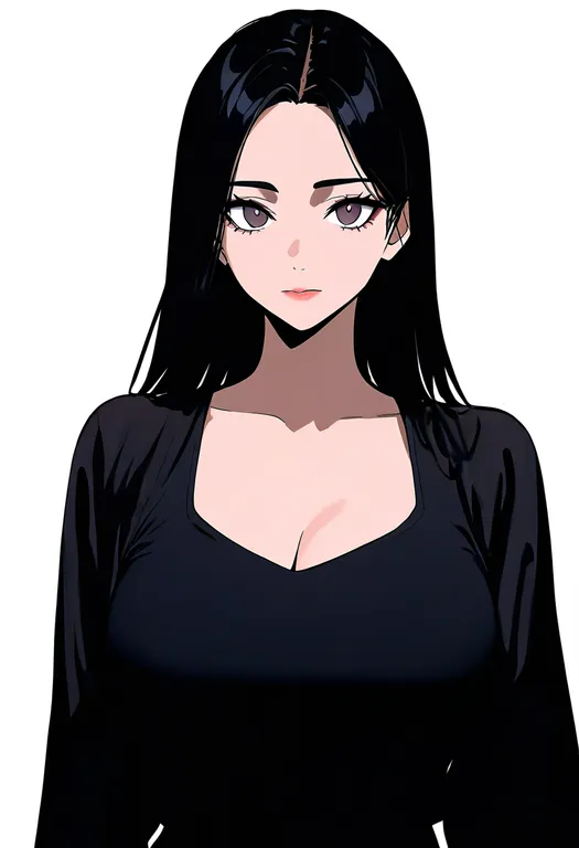 masterpiece, best quality, newest, absurdres, highres, safe, full_cleavage, 1girl, solo, simple_background — by k3scat, made with ComfyUI