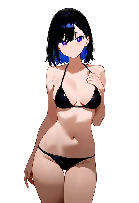 masterpiece, best quality, newest, absurdres, highres, safe, bikini_tan, 1girl, solo, simple_background — by k3scat, made with ComfyUI