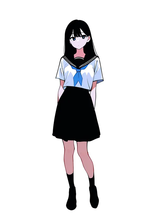 masterpiece, best quality, newest, absurdres, highres, safe, socks, 1girl, solo, full_body, simple_background — by k3scat, made with ComfyUI