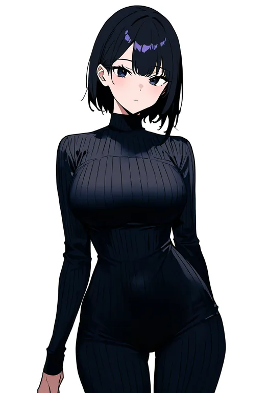 masterpiece, best quality, newest, absurdres, highres, safe, ribbed_bodysuit, 1girl, solo, simple_background — by k3scat, made with ComfyUI