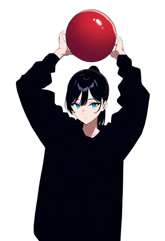 masterpiece, best quality, newest, absurdres, highres, safe, holding_above_head, 1girl, solo, simple_background — by k3scat, made with ComfyUI