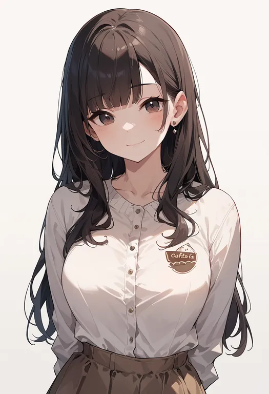 masterpiece, best quality, score_7, safe, cafeteria, 1girl, solo, upper body, simple background — by k3scat, made with ComfyUI