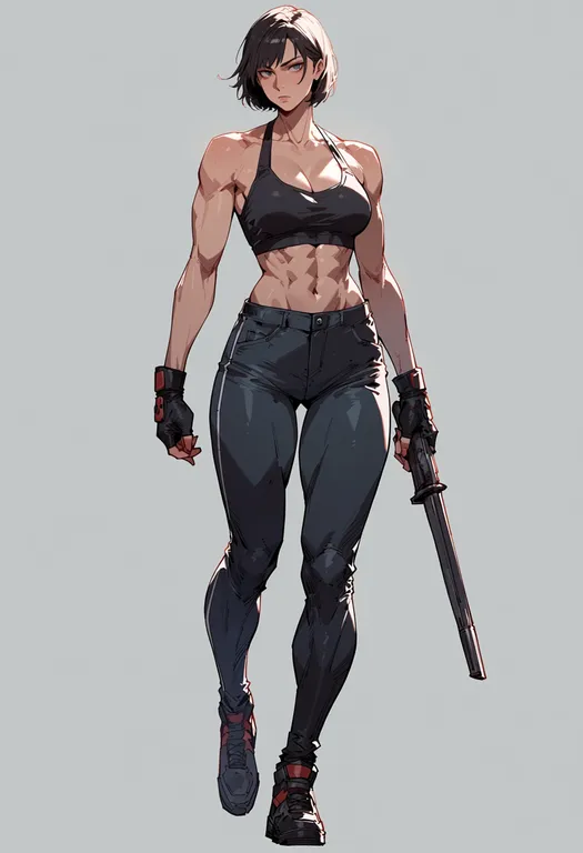 masterpiece, best quality, score_7, safe, tekken 6, solo, simple background — by k3scat, made with ComfyUI
