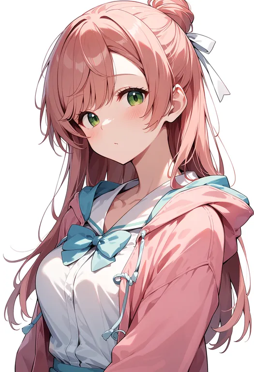 masterpiece, best quality, score_7, safe, nijigaoka mashiro, solo, upper body, simple background — by k3scat, made with ComfyUI