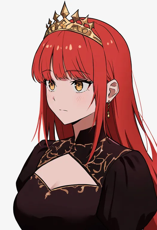 masterpiece, best quality, newest, absurdres, highres, safe, gold_tiara, 1girl, solo, simple_background — by k3scat, made with ComfyUI