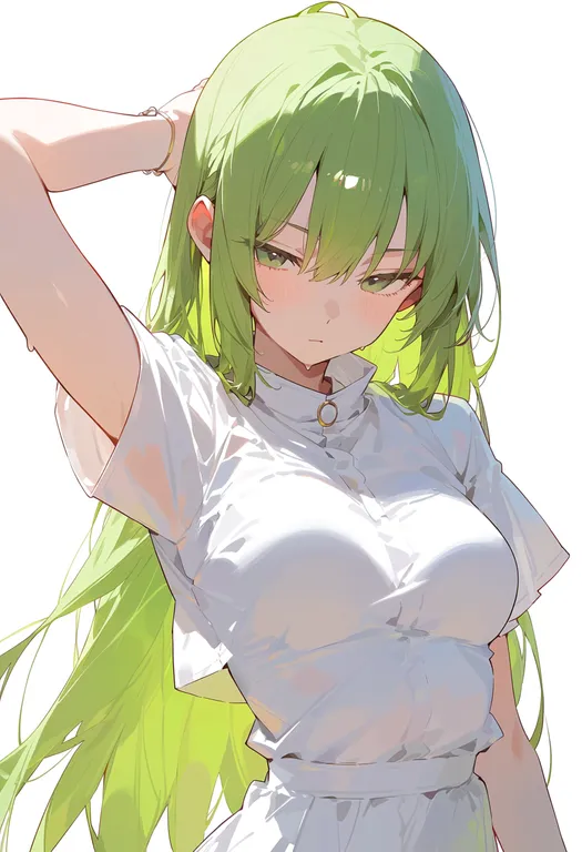 masterpiece, best quality, score_7, safe, enkidu (fate), solo, upper body, simple background — by k3scat, made with ComfyUI