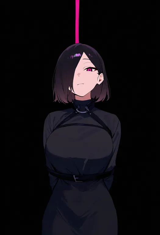 masterpiece, best quality, newest, absurdres, highres, safe, bound, 1girl, solo, simple_background — by k3scat, made with ComfyUI