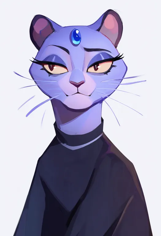 masterpiece, best quality, newest, absurdres, highres, safe, alolan_persian, solo, upper_body, simple_background — by k3scat, made with ComfyUI