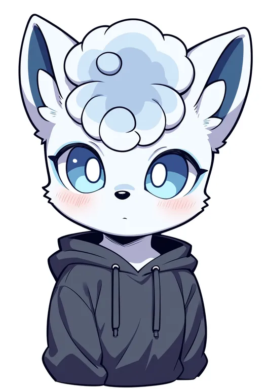 masterpiece, best quality, score_7, safe, alolan vulpix, solo, upper body, simple background — by k3scat, made with ComfyUI