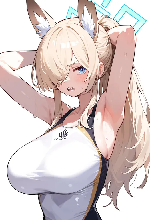 masterpiece, best quality, score_7, safe, kanna (swimsuit) (blue archive), blue archive, solo, upper body… — by k3scat, made with ComfyUI