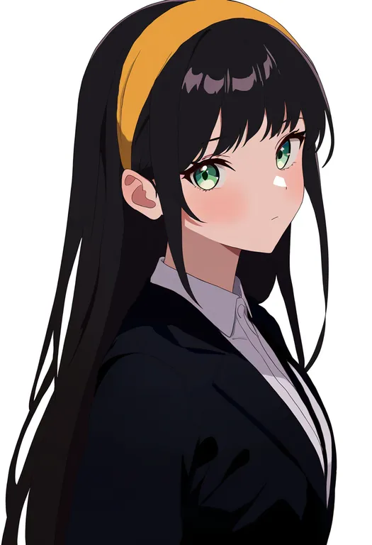 masterpiece, best quality, newest, absurdres, highres, safe, yellow_headband, 1girl, solo, simple_background — by k3scat, made with ComfyUI