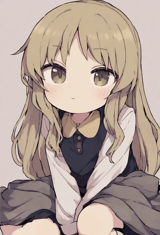 masterpiece, best quality, general, hand between legs, 1girl, solo, simple background — by k3scat, made with ComfyUI