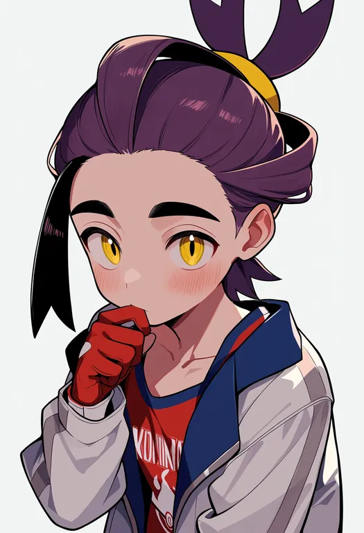 masterpiece, best quality, score_7, safe, kieran (pokemon), pokemon, solo, upper body, simple background — by k3scat, made with ComfyUI
