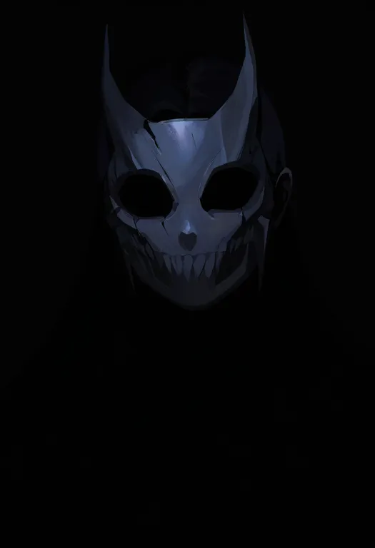masterpiece, best quality, newest, absurdres, highres, safe, two-tone_mask, 1girl, solo, simple_background — by k3scat, made with ComfyUI