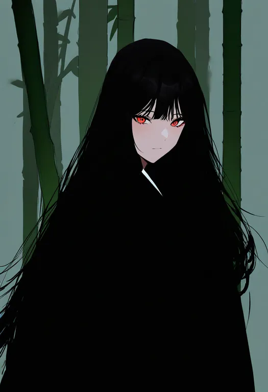 masterpiece, best quality, newest, absurdres, highres, safe, bamboo, 1girl, solo, simple_background — by k3scat, made with ComfyUI