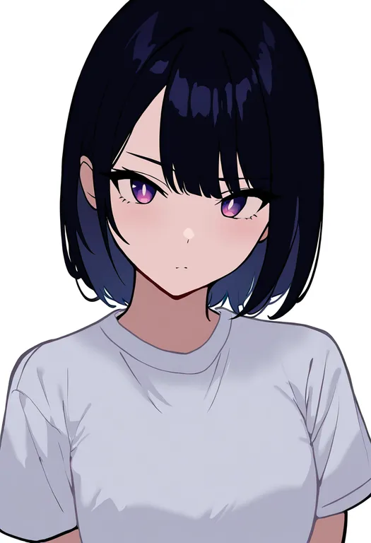 masterpiece, best quality, newest, absurdres, highres, safe, white_shirt, 1girl, solo, simple_background — by k3scat, made with ComfyUI