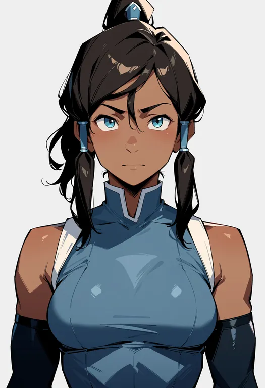 masterpiece, best quality, score_7, safe, korra, solo, upper body, simple background — by k3scat, made with ComfyUI