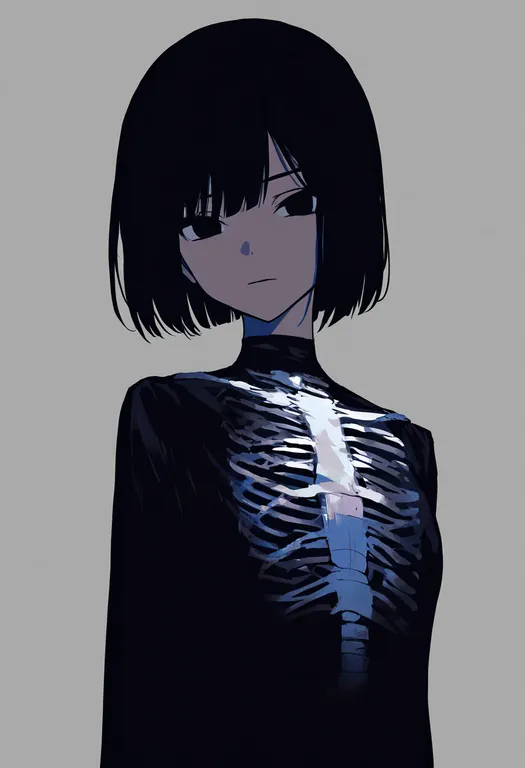 masterpiece, best quality, newest, absurdres, highres, safe, bandaged_torso, 1girl, solo, simple_background — by k3scat, made with ComfyUI