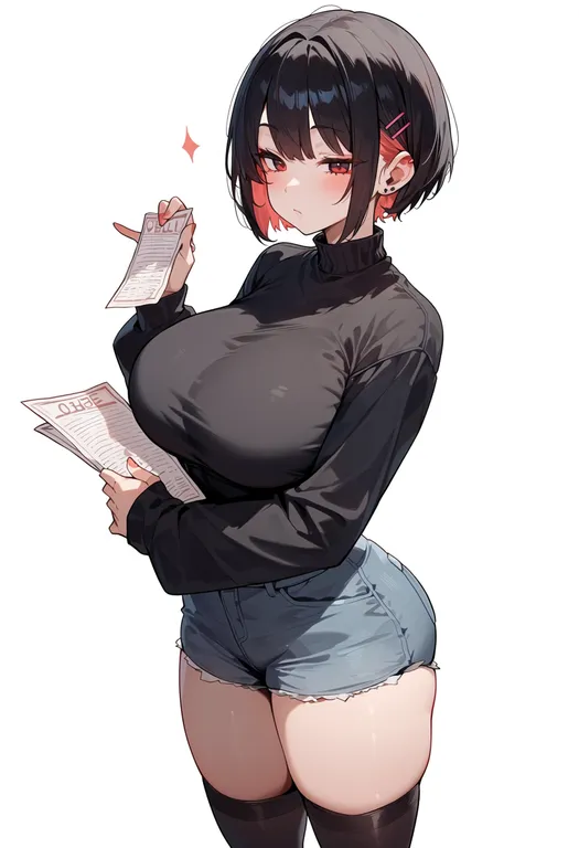 masterpiece, best quality, score_7, safe, omikuji, 1girl, solo, simple background — by k3scat, made with ComfyUI