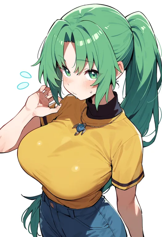 masterpiece, best quality, score_7, safe, sonozaki mion, solo, upper body, simple background — by k3scat, made with ComfyUI