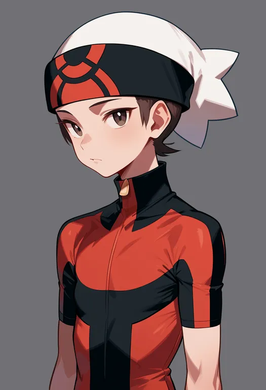 masterpiece, best quality, score_7, safe, brendan (pokemon), pokemon, solo, upper body, simple background — by k3scat, made with ComfyUI