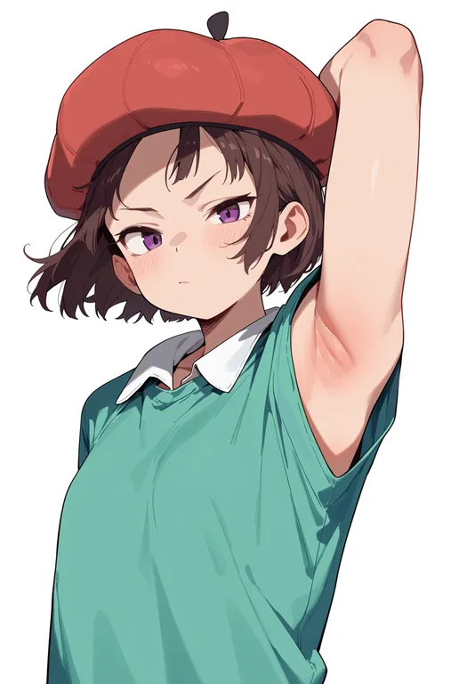 masterpiece, best quality, score_7, safe, adeleine, solo, upper body, simple background — by k3scat, made with ComfyUI