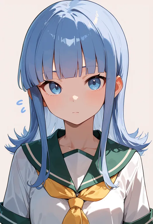masterpiece, best quality, score_7, safe, hatsukaze (kancolle), solo, upper body, simple background — by k3scat, made with ComfyUI