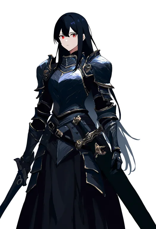 masterpiece, best quality, newest, absurdres, highres, safe, armored_skirt, 1girl, solo, simple_background — by k3scat, made with ComfyUI
