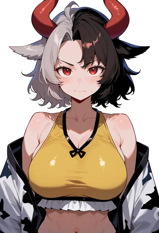 masterpiece, best quality, score_7, safe, ushizaki urumi, solo, upper body, simple background — by k3scat, made with ComfyUI