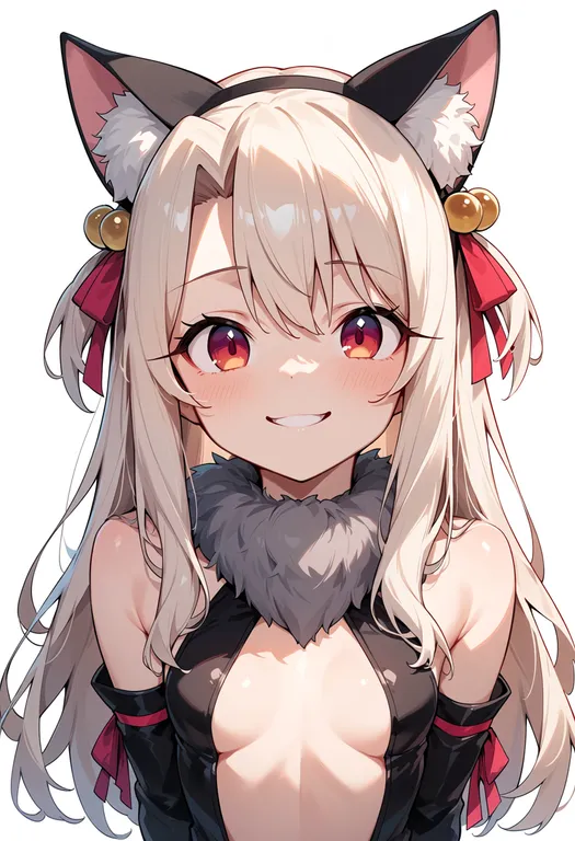 masterpiece, best quality, score_7, safe, illyasviel von einzbern (beast style), solo, upper body, simple background — by k3scat, made with ComfyUI