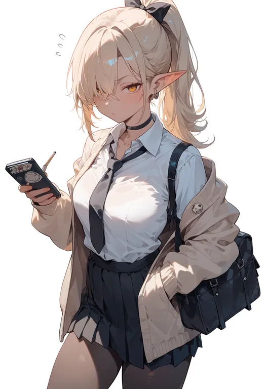 masterpiece, best quality, score_7, safe, ookami (game), solo, simple background — by k3scat, made with ComfyUI