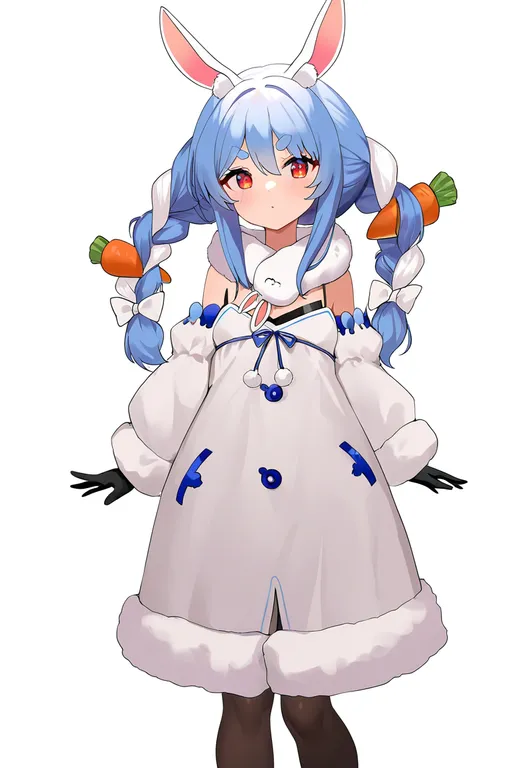 masterpiece, best quality, newest, absurdres, highres, safe, carrot_hair_ornament, 1girl, solo, simple_background — by k3scat, made with ComfyUI