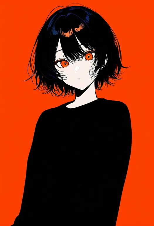 masterpiece, best quality, newest, absurdres, highres, safe, orange_nails, 1girl, solo, simple_background — by k3scat, made with ComfyUI