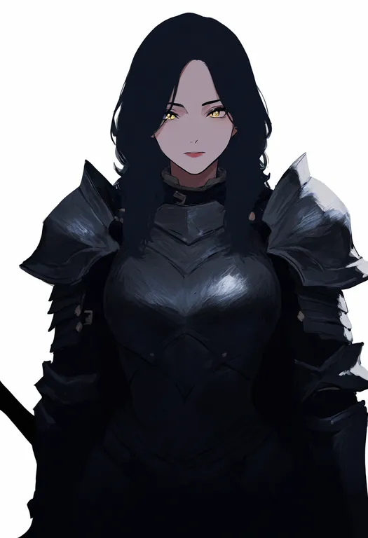 masterpiece, best quality, newest, absurdres, highres, safe, shoulder_armor, 1girl, solo, simple_background — by k3scat, made with ComfyUI