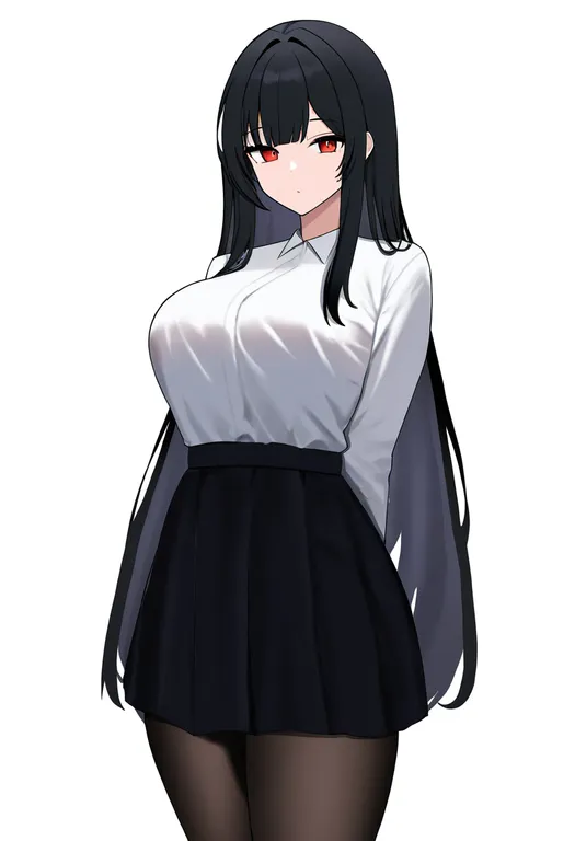 masterpiece, best quality, newest, absurdres, highres, safe, pantyhose_only, 1girl, solo, simple_background — by k3scat, made with ComfyUI