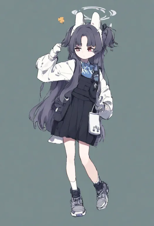 masterpiece, best quality, general, grey shoes, 1girl, solo, simple background — by k3scat, made with ComfyUI
