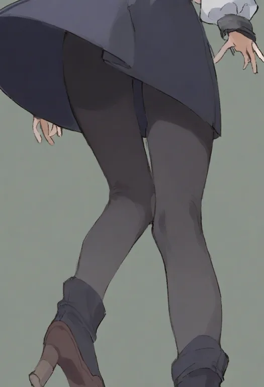 masterpiece, best quality, general, high-waist pantyhose, 1girl, solo, simple background — by k3scat, made with ComfyUI