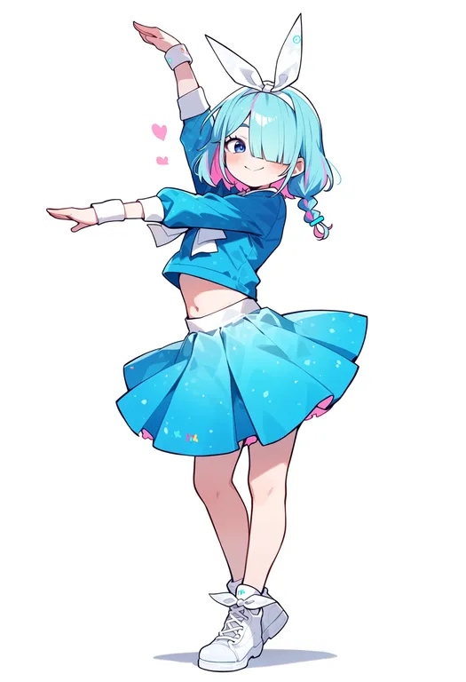 masterpiece, best quality, score_7, safe, dancing arona (meme), 1girl, solo, full body, simple background — by k3scat, made with ComfyUI