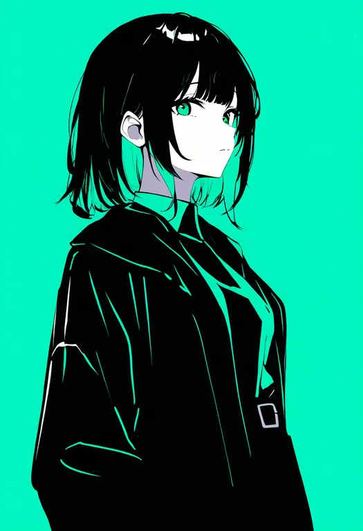 masterpiece, best quality, newest, absurdres, highres, safe, green_streaks, 1girl, solo, simple_background — by k3scat, made with ComfyUI