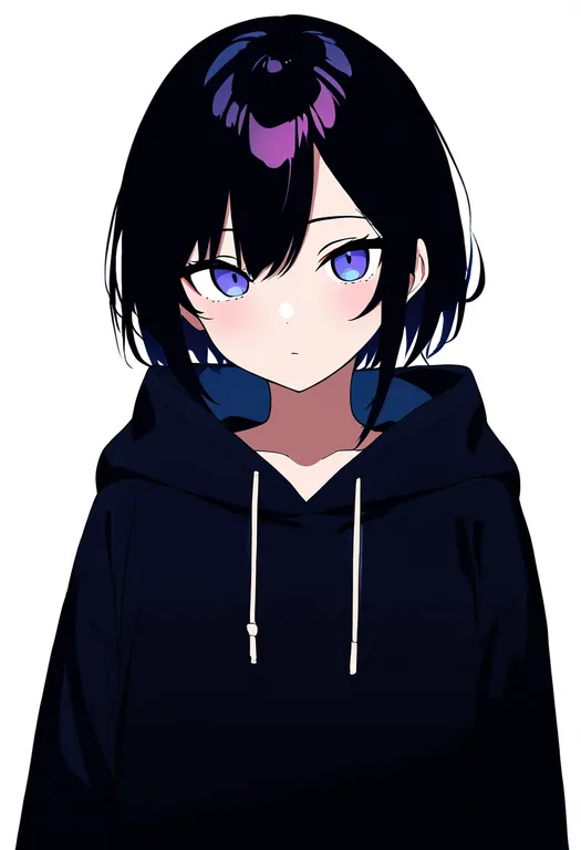masterpiece, best quality, newest, absurdres, highres, safe, hoodie, 1girl, solo, upper_body, simple_background — by k3scat, made with ComfyUI